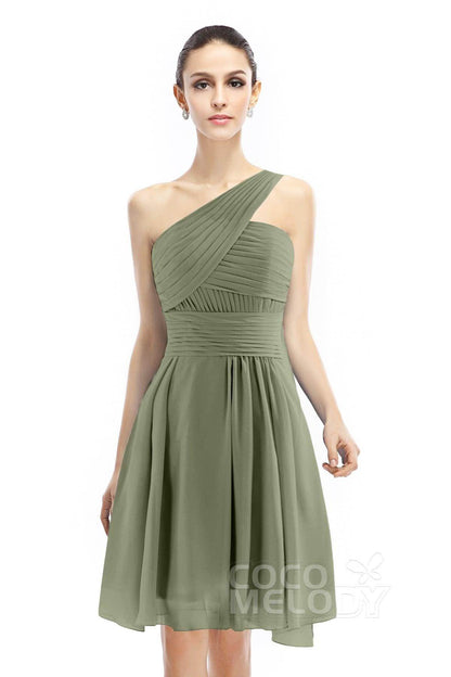 A-Line Knee Length Chiffon Bridesmaid Dress COZK1401C
