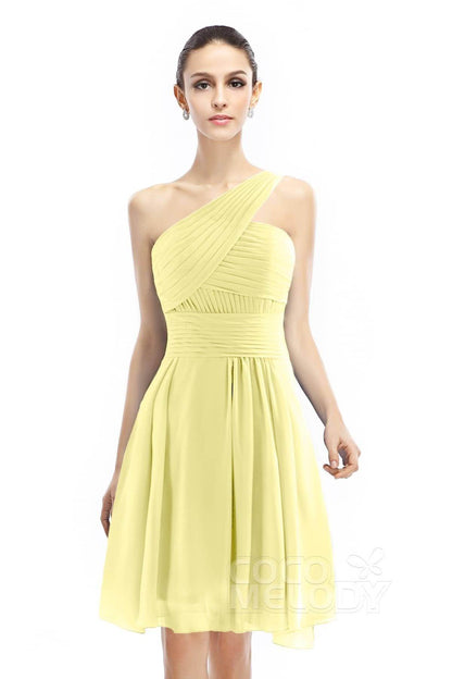 A-Line Knee Length Chiffon Bridesmaid Dress COZK1401C