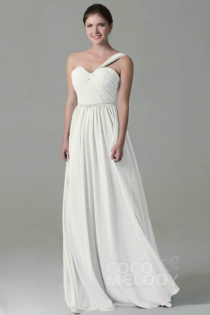 Sheath Floor Length Chiffon Bridesmaid Dress COZK15009