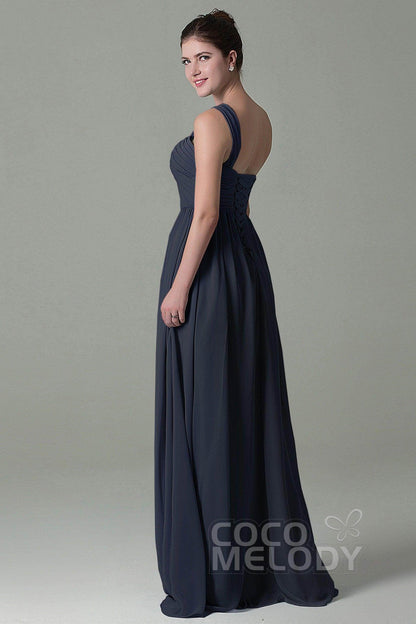 Sheath Floor Length Chiffon Bridesmaid Dress COZK15009