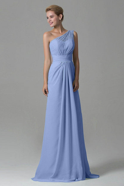 Sheath Sweep Train Lace/Chiffon Bridesmaid Dress COZK16004