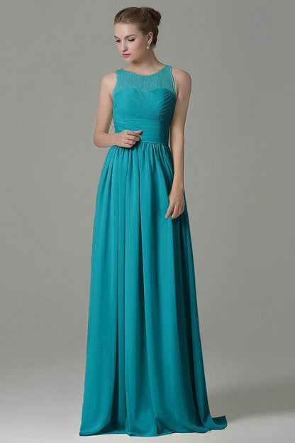 Sheath Floor Length Lace/Chiffon Bridesmaid Dress COZK16005