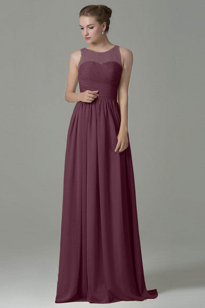 Sheath Floor Length Lace/Chiffon Bridesmaid Dress COZK16005