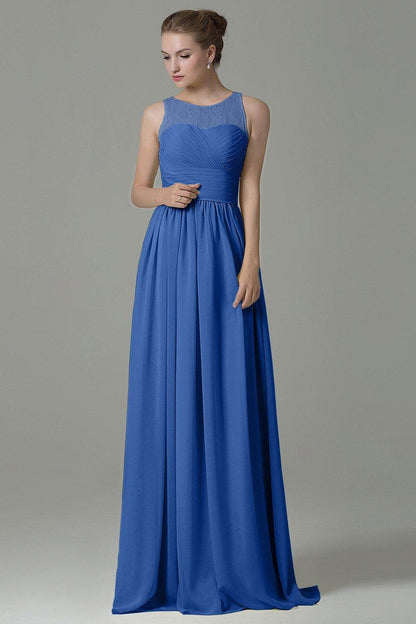 Sheath Floor Length Lace/Chiffon Bridesmaid Dress COZK16005