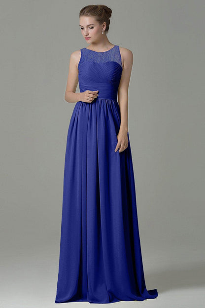 Sheath Floor Length Lace/Chiffon Bridesmaid Dress COZK16005