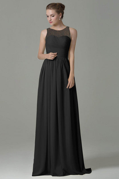 Sheath Floor Length Lace/Chiffon Bridesmaid Dress COZK16005