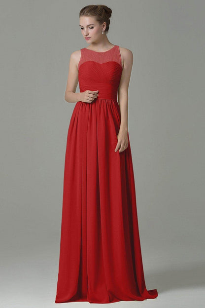Sheath Floor Length Lace/Chiffon Bridesmaid Dress COZK16005