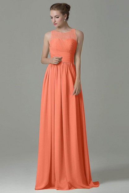 Sheath Floor Length Lace/Chiffon Bridesmaid Dress COZK16005