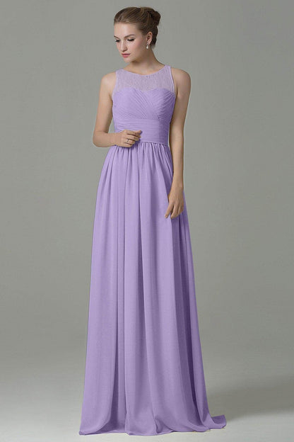 Sheath Floor Length Lace/Chiffon Bridesmaid Dress COZK16005
