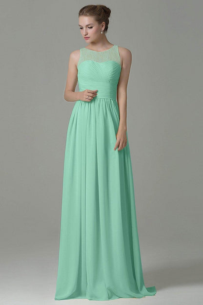 Sheath Floor Length Lace/Chiffon Bridesmaid Dress COZK16005