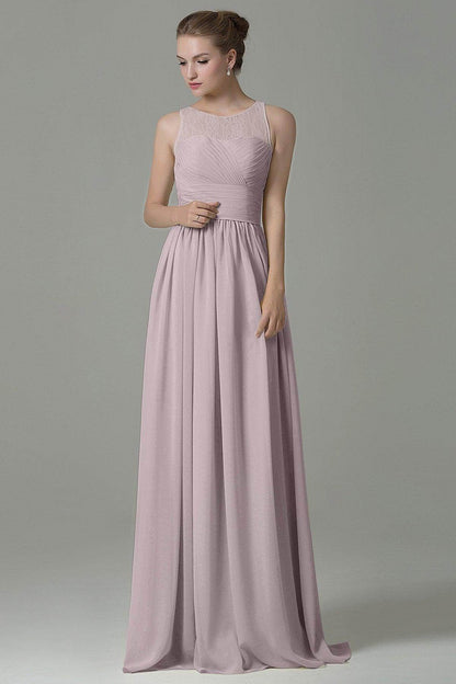 Sheath Floor Length Lace/Chiffon Bridesmaid Dress COZK16005