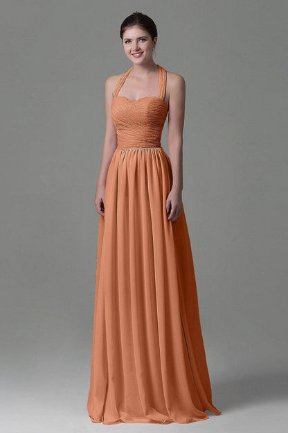 A-Line Floor Length Lace/Chiffon Bridesmaid Dress COZK16006