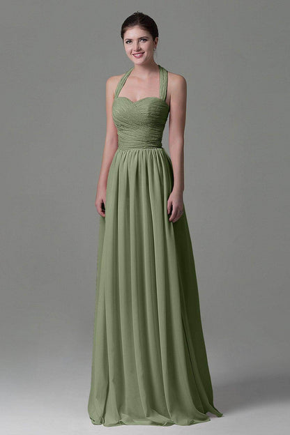 A-Line Floor Length Lace/Chiffon Bridesmaid Dress COZK16006