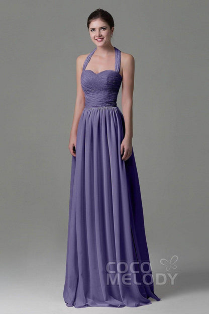 A-Line Floor Length Lace/Chiffon Bridesmaid Dress COZK16006