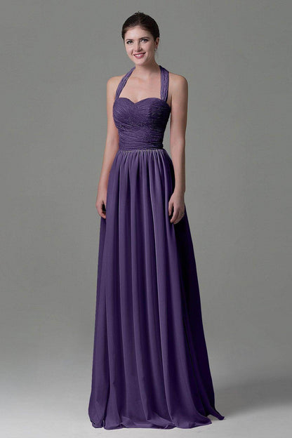 A-Line Floor Length Lace/Chiffon Bridesmaid Dress COZK16006