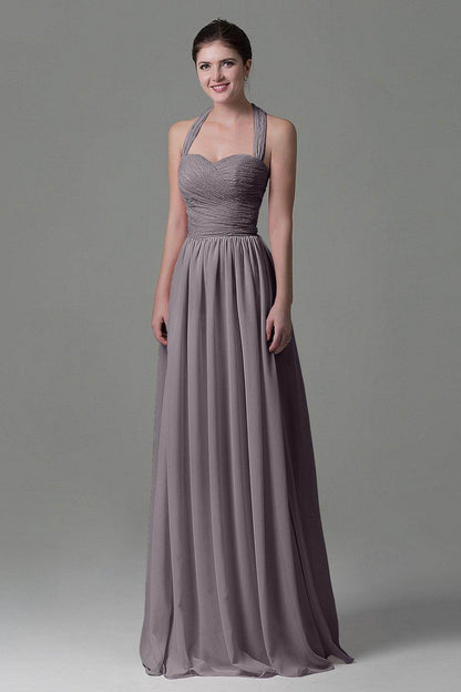 A-Line Floor Length Lace/Chiffon Bridesmaid Dress COZK16006