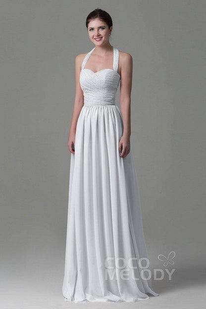 A-Line Floor Length Lace/Chiffon Bridesmaid Dress COZK16006