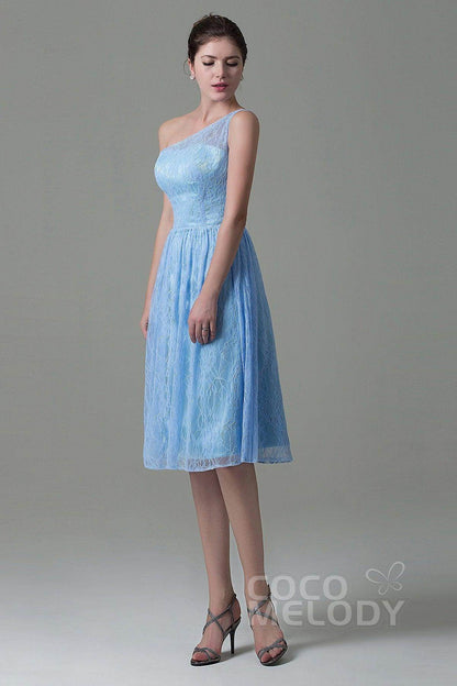 A-Line Knee Length Lace Bridesmaid Dress COZK16009