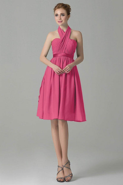 A-Line Knee Length Chiffon Bridesmaid Dress COZM14050