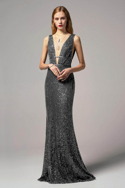 Trumpet-Mermaid Floor Length Sequined Dress CS0267