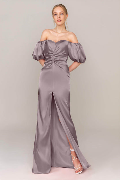 Sheath Floor Length Luxe Satin Dress CS0322