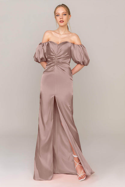 Sheath Floor Length Luxe Satin Dress CS0322
