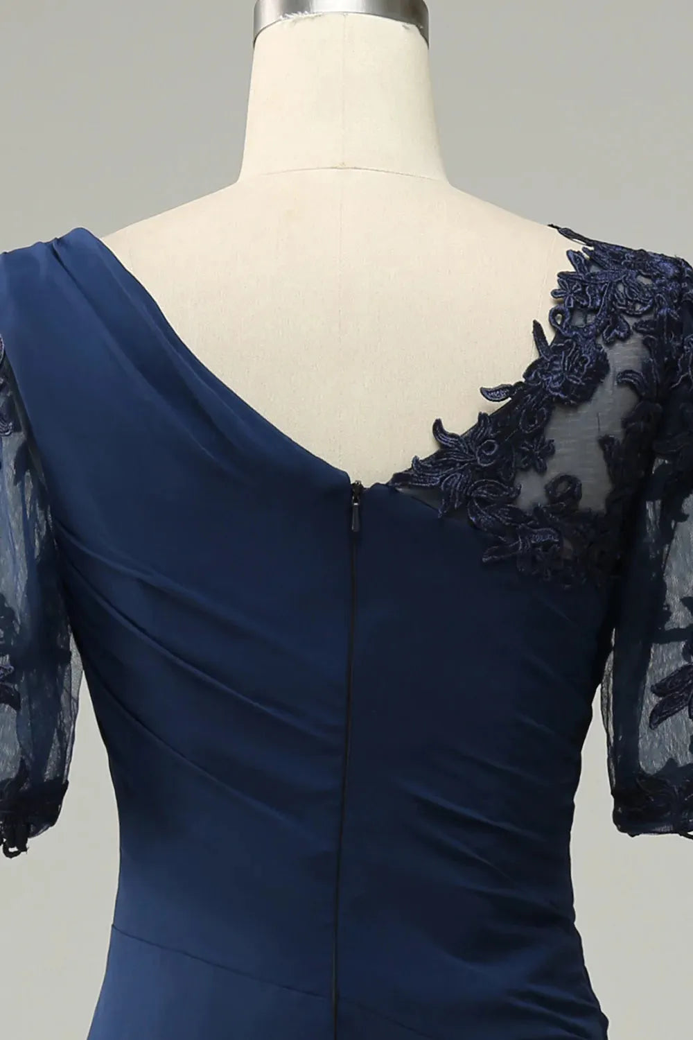 Navy Blue Decal Tight Bridal Mother Dress