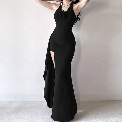 New Sexy Red Halter Dress Elegant Party Evening Dress HZ1024