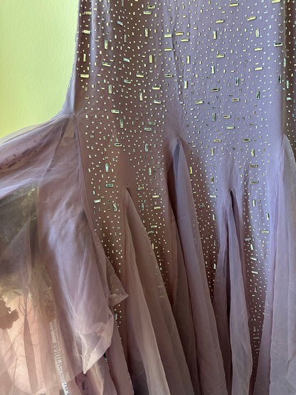 Elegant Purple Mermaid Off-shoulder Strap Sequin Chiffon Long Prom Dress Evening Dress cc4981