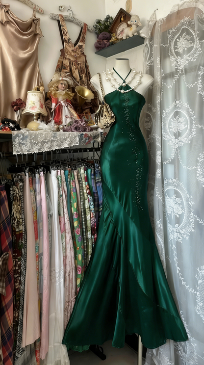 Royal Blue Mermaid Long Prom Dresses Open Back Satin Formal Occasions