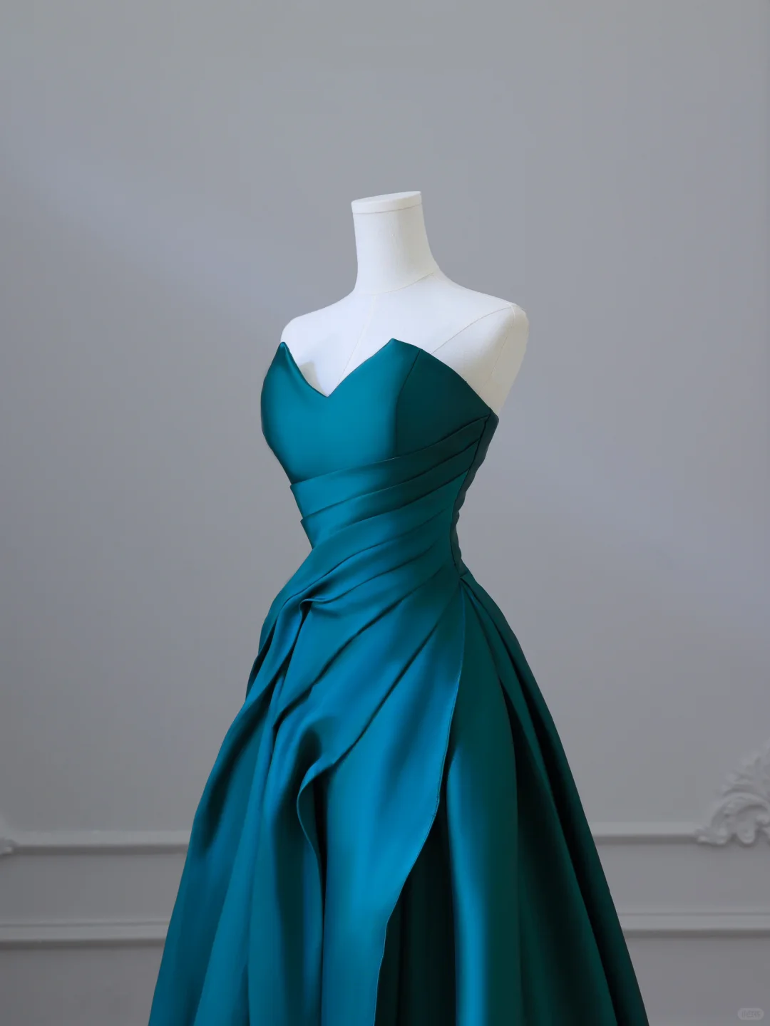 Elegant Green Strapless A-Line Satin Long Formal Evening Party Dresses, HZ0319