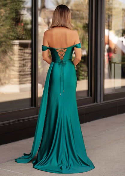 Adelaide |Mermaid Satin Long Prom Dress with Slit