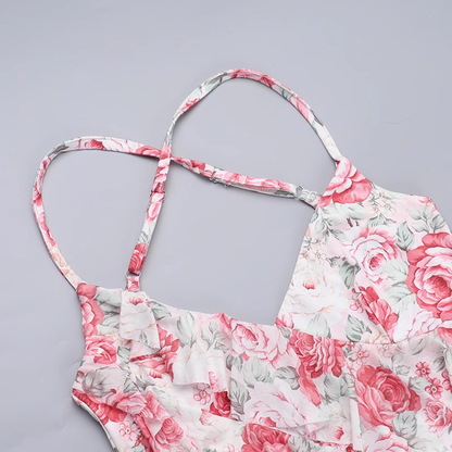 New Simple Fashion Floral Spaghetti Strap Dress HZ1024