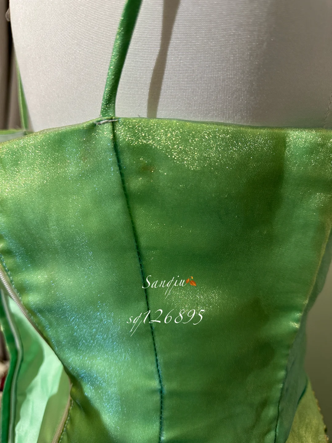 Vintage Green A-Line Beaded Spaghetti Strap Evening Dress A-Line 3D Flowers Long Prom Dress HZ1024