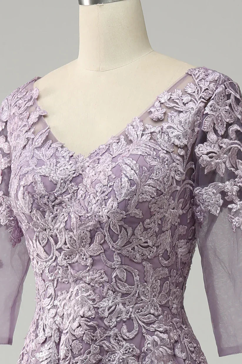 A-line Chiffon Mother of the Bride Dress with Lace