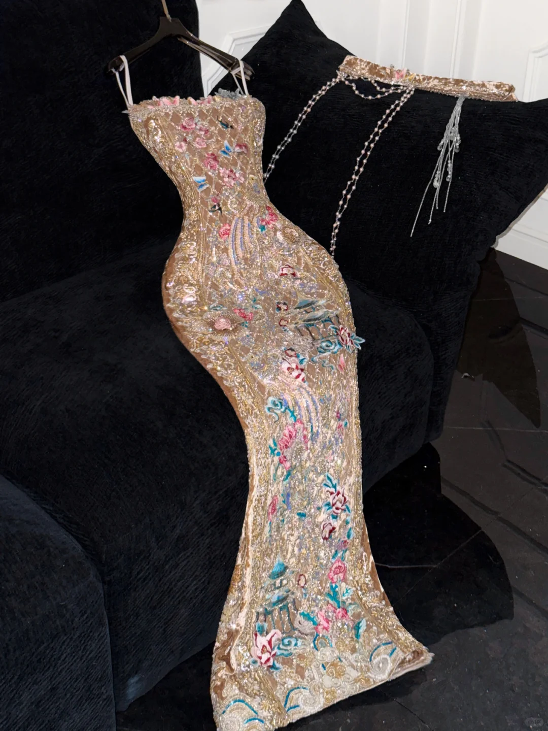 Gorgeous Shiny Beaded Exquisite Embroidery Mermaid Long Evening Dress Prom Dresses HZ1024