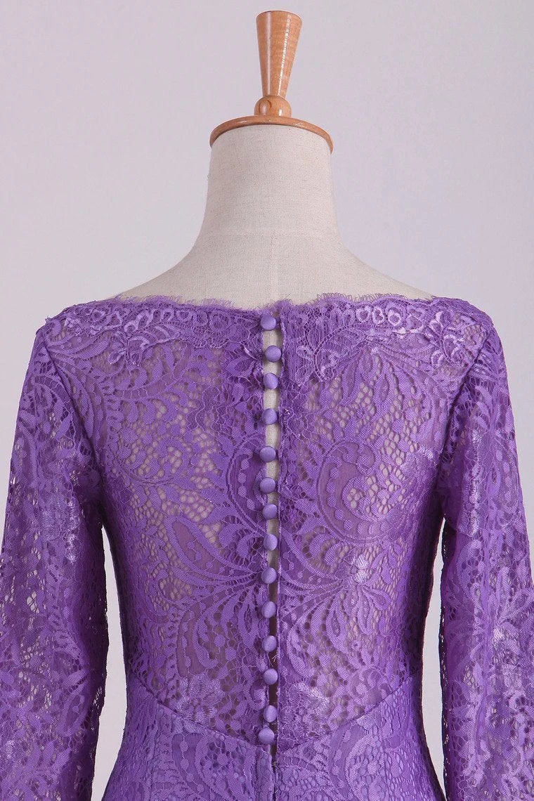 Mermaid V Neck 3/4 Length Sleeve Lace Floor Length Mother Of The Bride Dresses