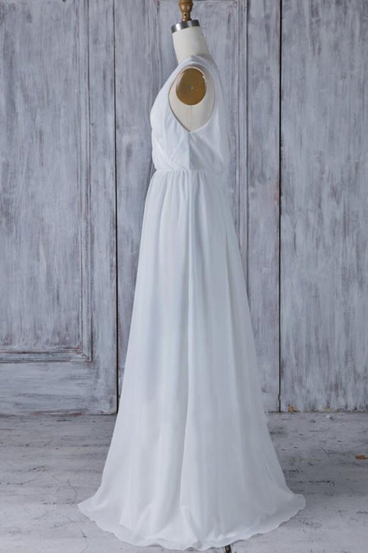 Elegant Ruffle Chiffon A-line Wedding Dress