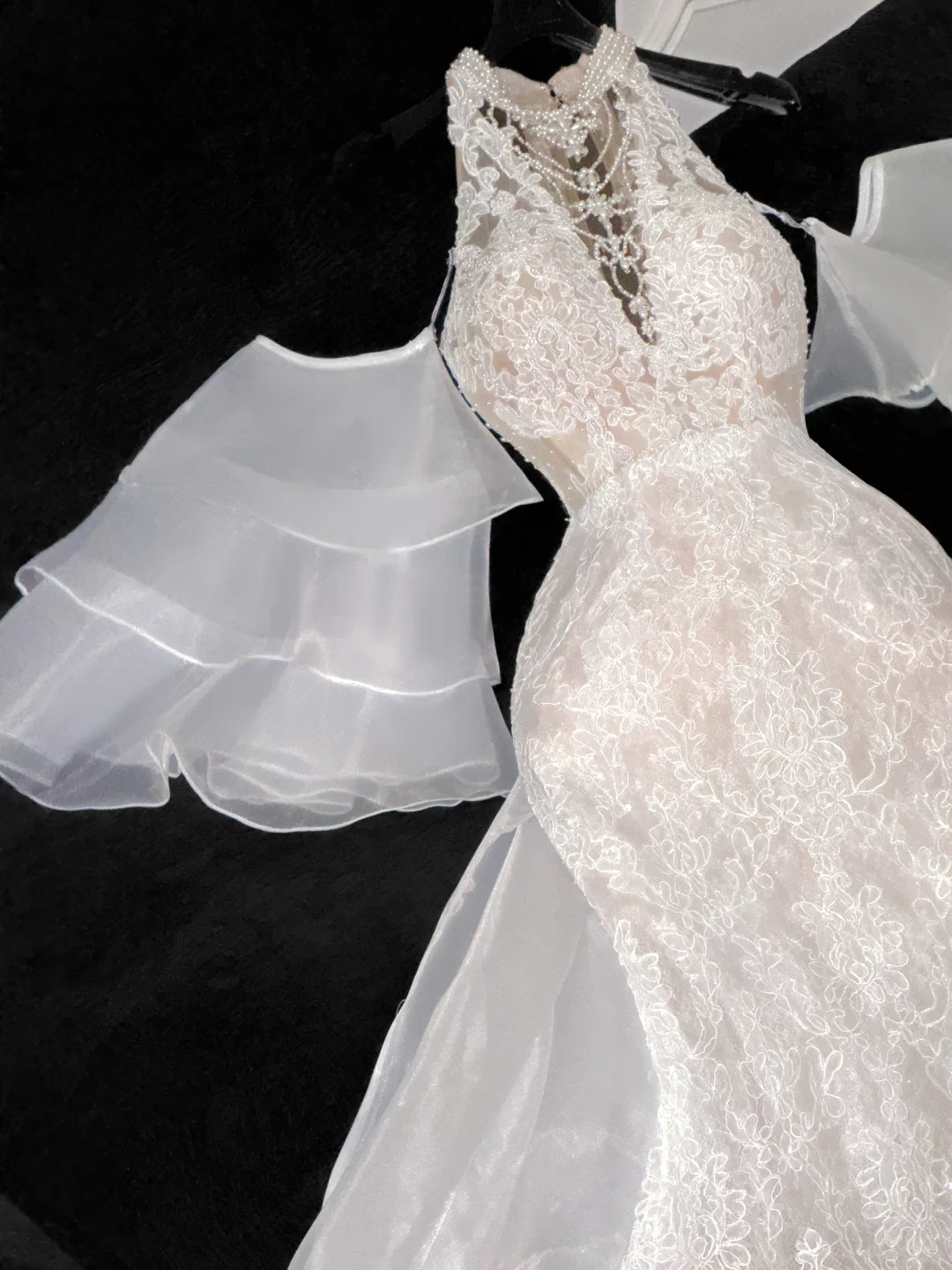 Elegant Ivory Applique Design Mermaid Wedding Dress Prom Dress Evening Dress HZ1024