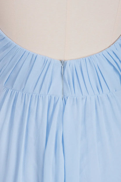 Long A-Line V-Neck Spaghetti Straps Floor-Length Chiffon Bridesmaid Dresses