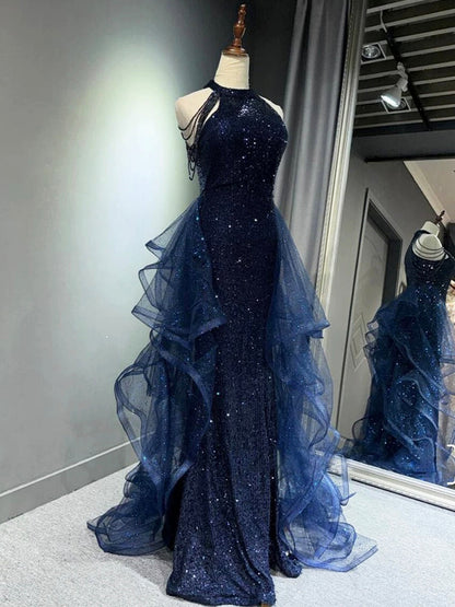 Burgundy/Black/Blue Shiny Bodycon Sequined Long Elegant Ball Gown Evening Dress gh3058