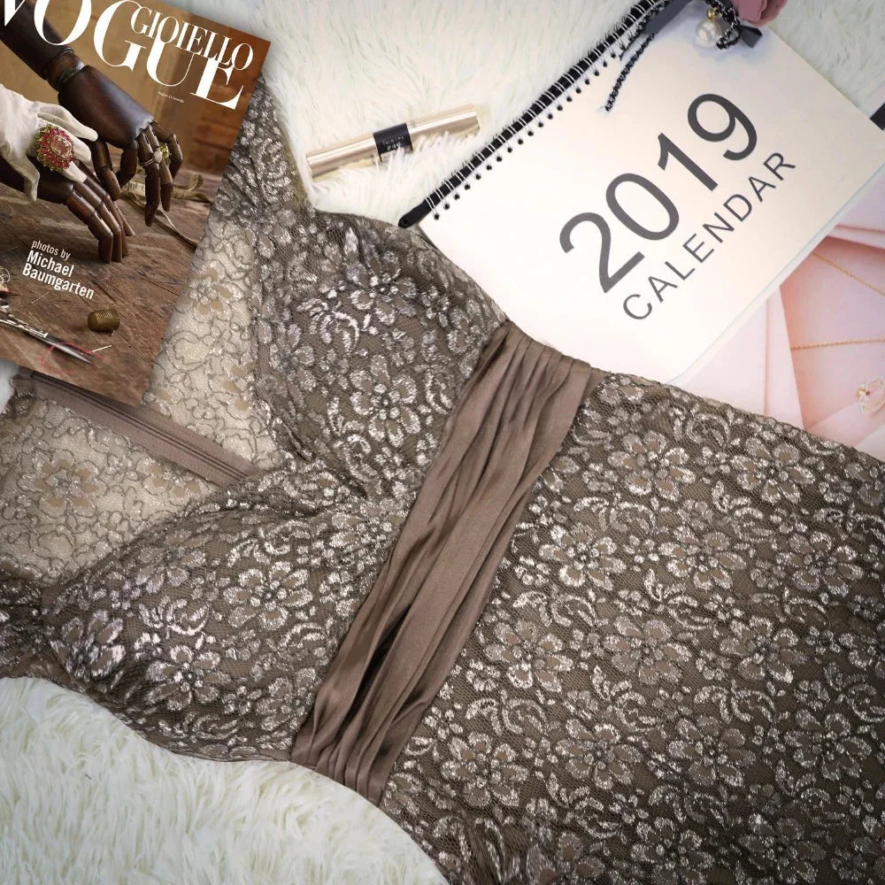 Glamorous Cap Sleeve Lace Mermaid Long Evening Gowns Online