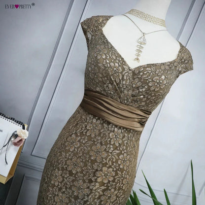 Glamorous Cap Sleeve Lace Mermaid Long Evening Gowns Online