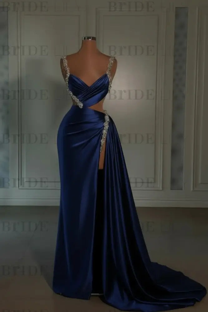 Glamorous Pink Prom Dress Sweetheart Spaghetti Strap with High Slit Trail