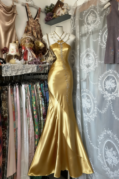 Royal Blue Mermaid Long Prom Dresses Open Back Satin Formal Occasions
