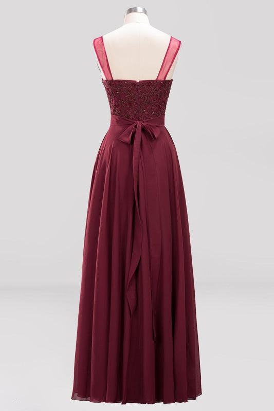 Gorgeous Jewel Neck Pink Bridesmaid Dress with Beadings
