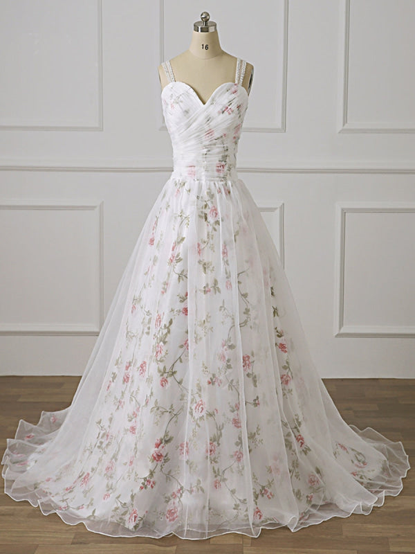 Gorgeous Lace Appliques White Long Prom Dress White Formal Evening Dress