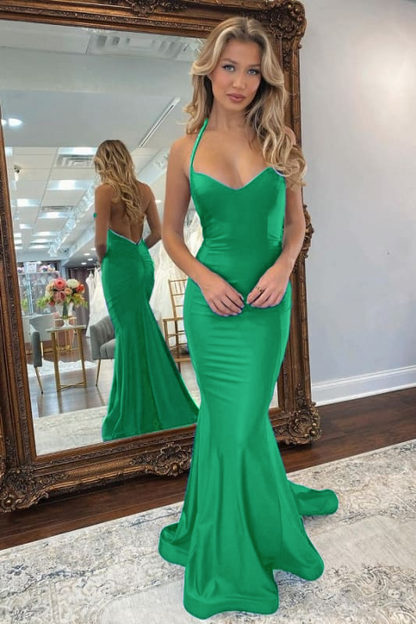 Gorgeous V-Neck Royal Blue Mermaid Prom Dress Backless