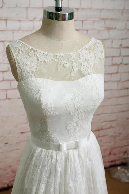 Graceful Illusion Lace A-line Wedding Dress