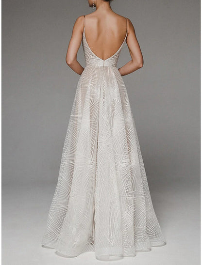Aimishang A-Line Prom Dresses Sexy Dress Wedding Guest Engagement Floor Length Sleeveless Spaghetti Strap Tulle Backless with Embroidery